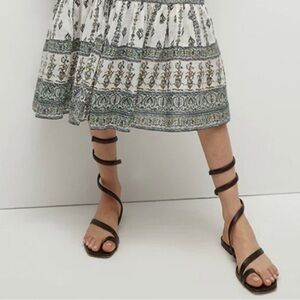 Veronica Beard Dark Brown Wrap Sandals